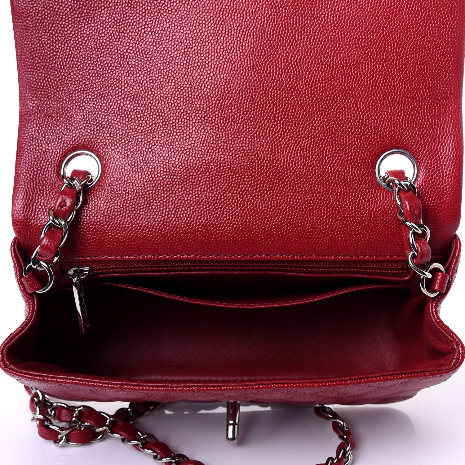 Chanel Caviar Quilted Mini Rectangular Flap Red 5 of 11