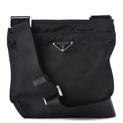 Prada Nylon Vela Flat Messenger Bag Black 1 of 10