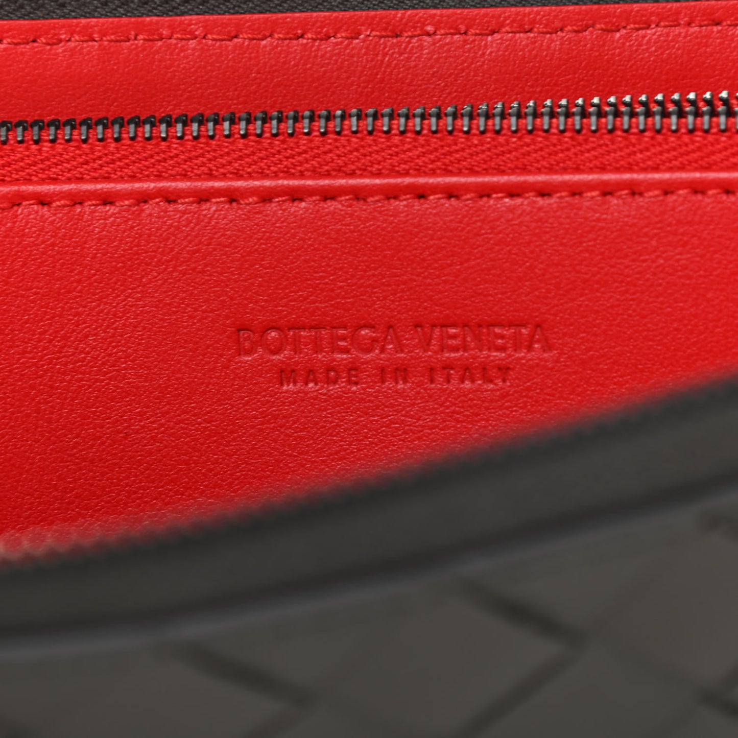 Nappa Intrecciato Zip Around Wallet Grey