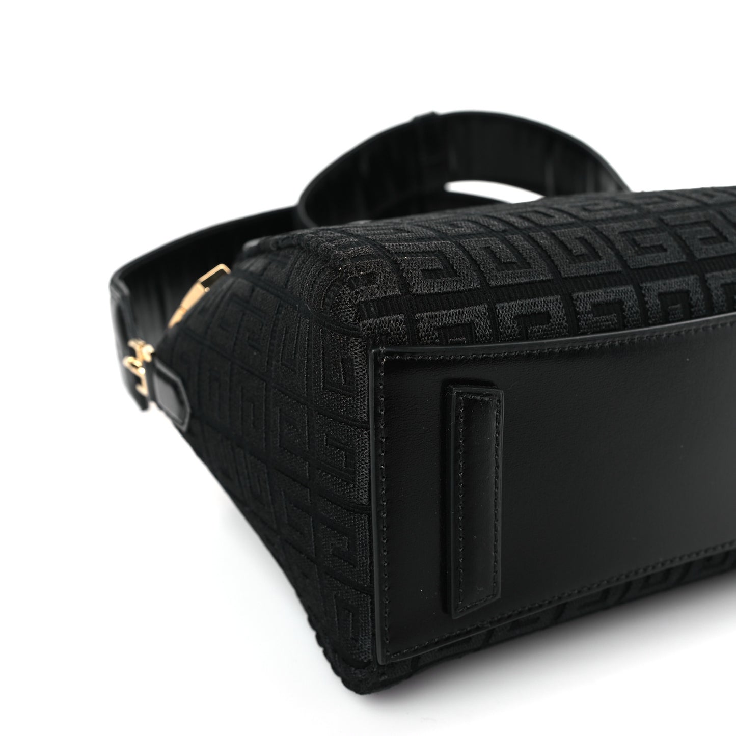 Embroidered Canvas Mini Antigona Shoulder Bag Black