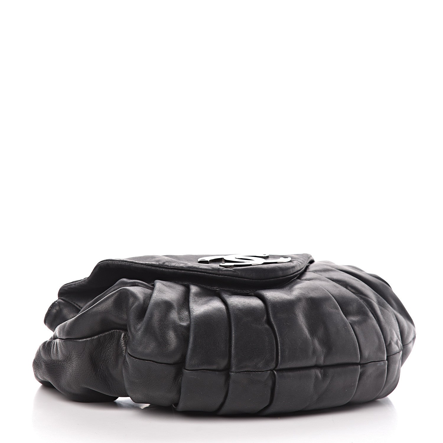 Chanel Lambskin Pleated CC Shoulder Bag Black 4 of 16