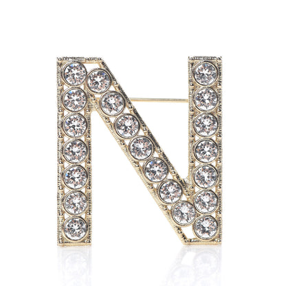 Chanel Crystal Cha-Nel Logo Brooch Set Gold 6 of 10