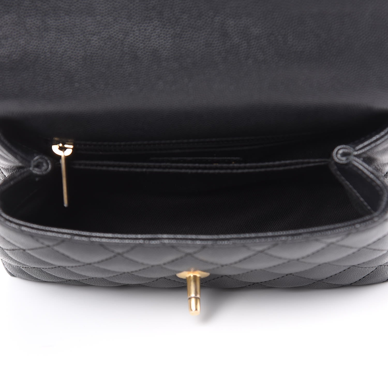 Chanel Caviar Lizard Embossed Quilted Mini Coco Handle Flap Black 5 of 10