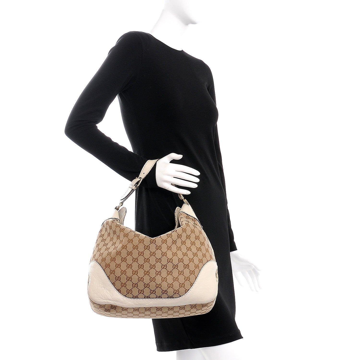 Gucci Monogram Medium Charlotte Hobo Off White 2 of 10