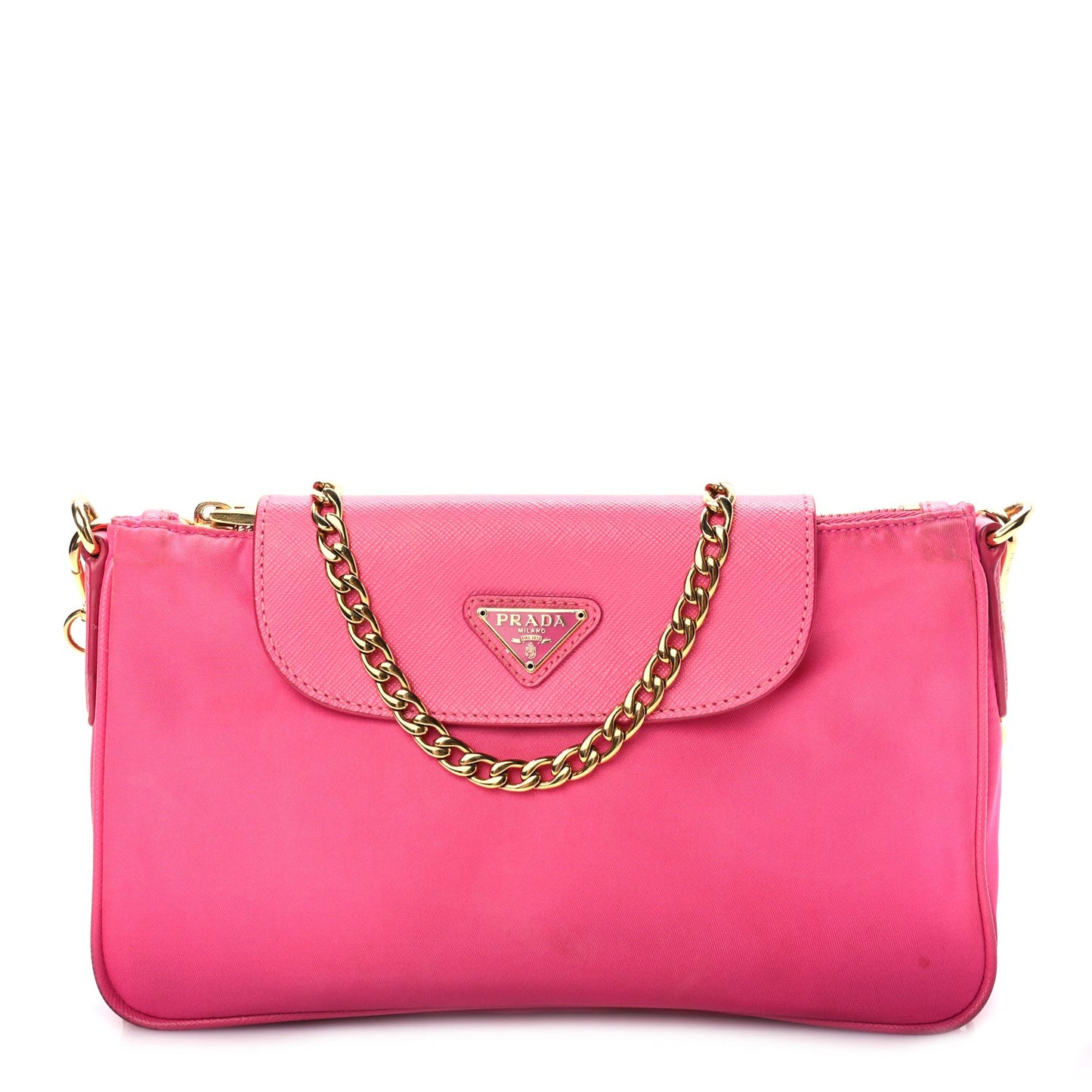 Tessuto Nylon Saffiano Crossbody Bag Fuxia