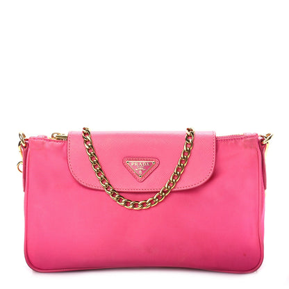 Prada Tessuto Nylon Saffiano Crossbody Bag Fuxia 1 of 8