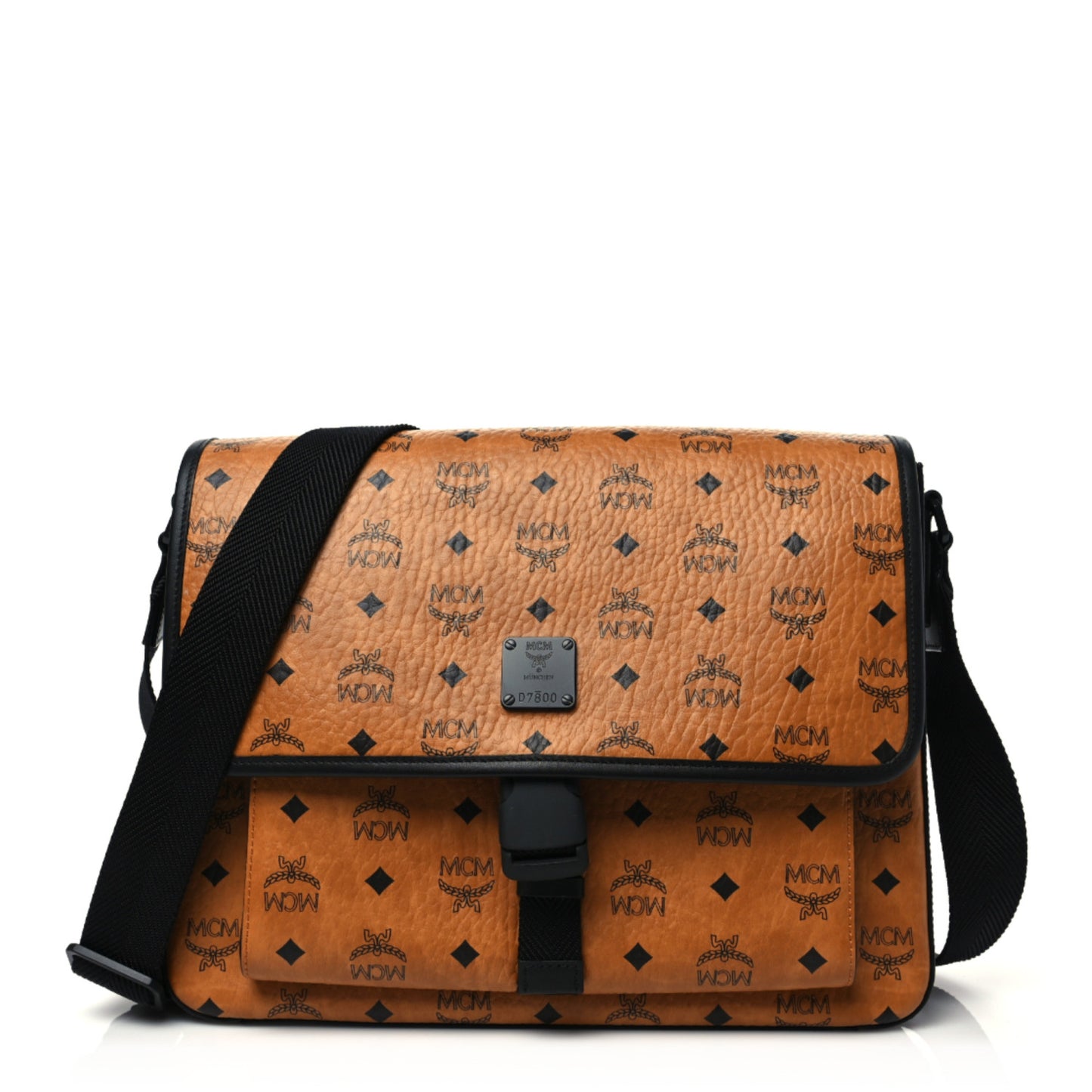 Visetos Medium Klassik Messenger Bag Cognac Black