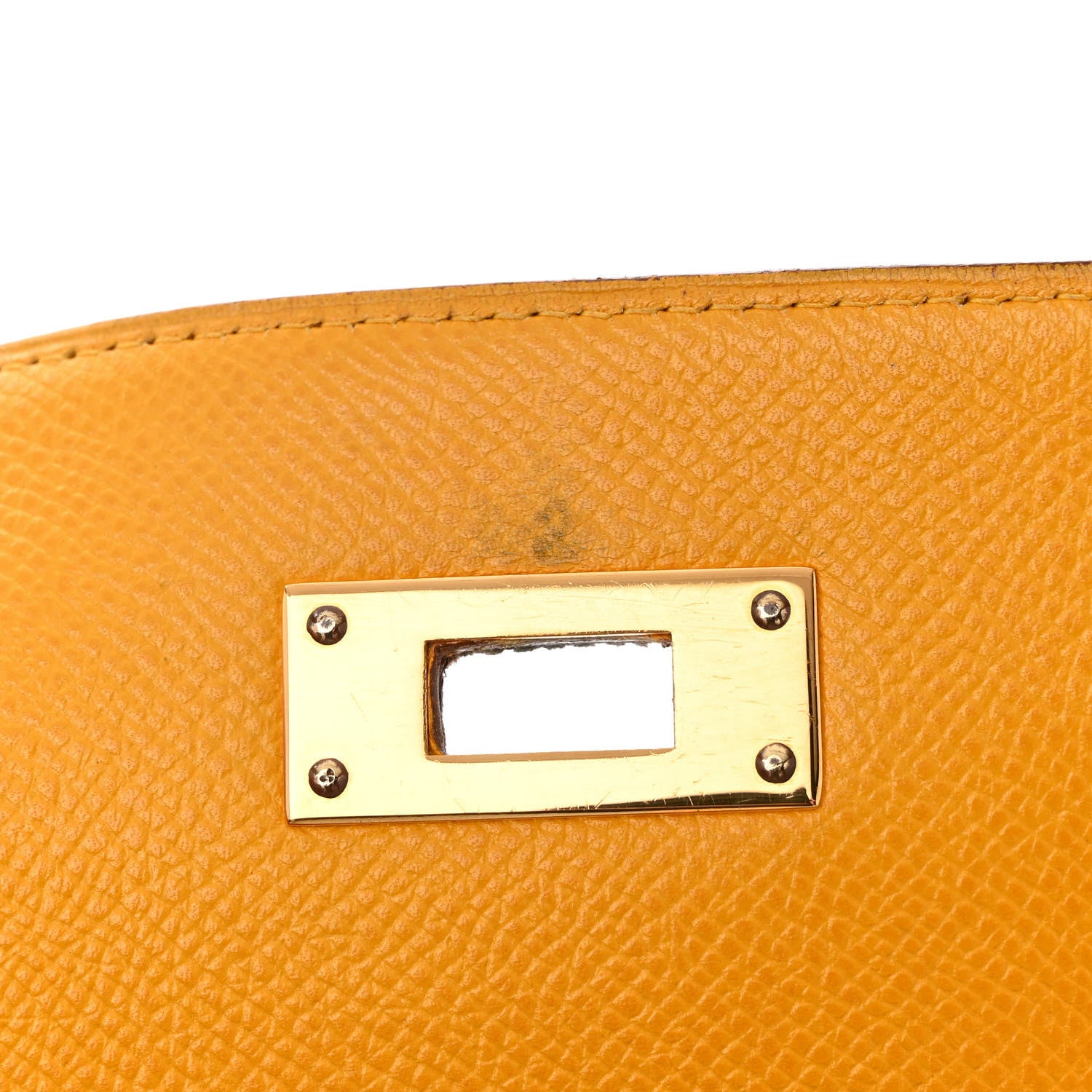 Hermes Toile H Epsom Kelly Sellier 28 Ecru Jaune Sable 11 of 12