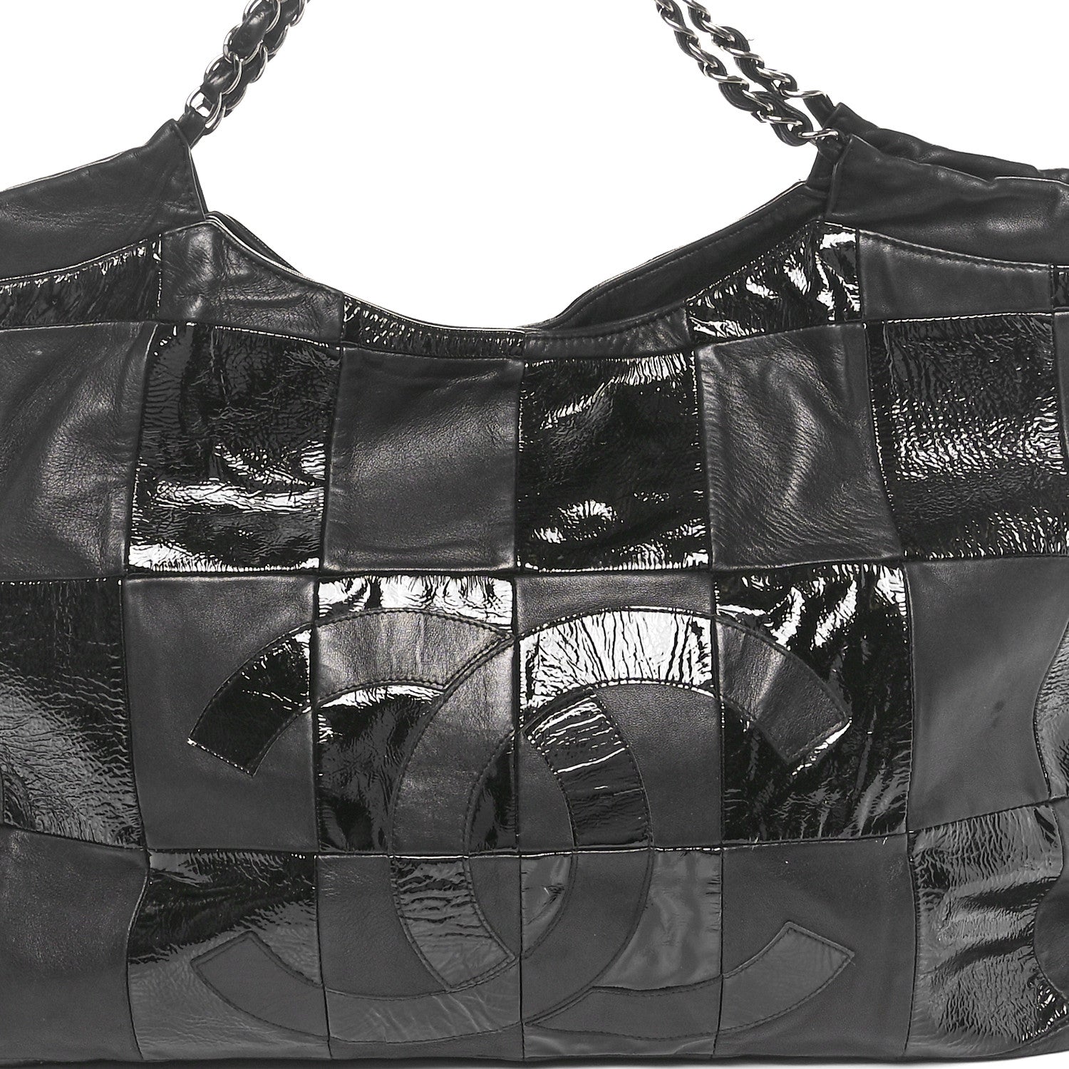 Chanel Patent Patchwork Large Brooklyn Tote Black 8 of 10