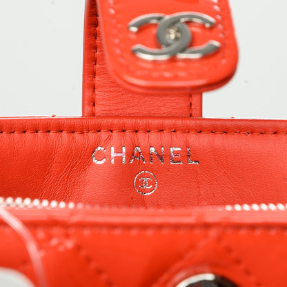 Chanel Patent Quilted Mini Phone Holder Clutch Red 6 of 8