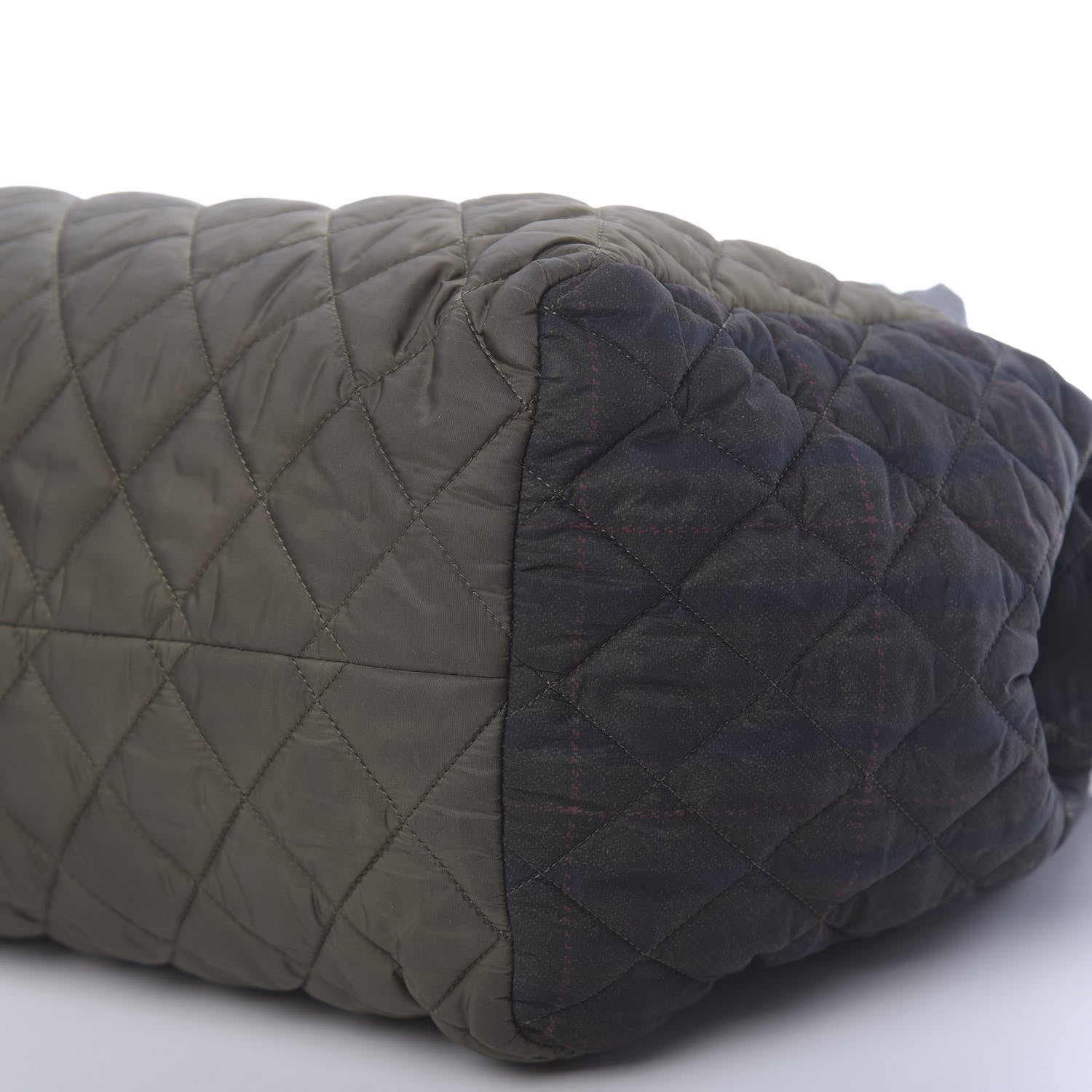 Chanel Nylon Quilted Coco Cocoon Bowler Khaki 10 of 15