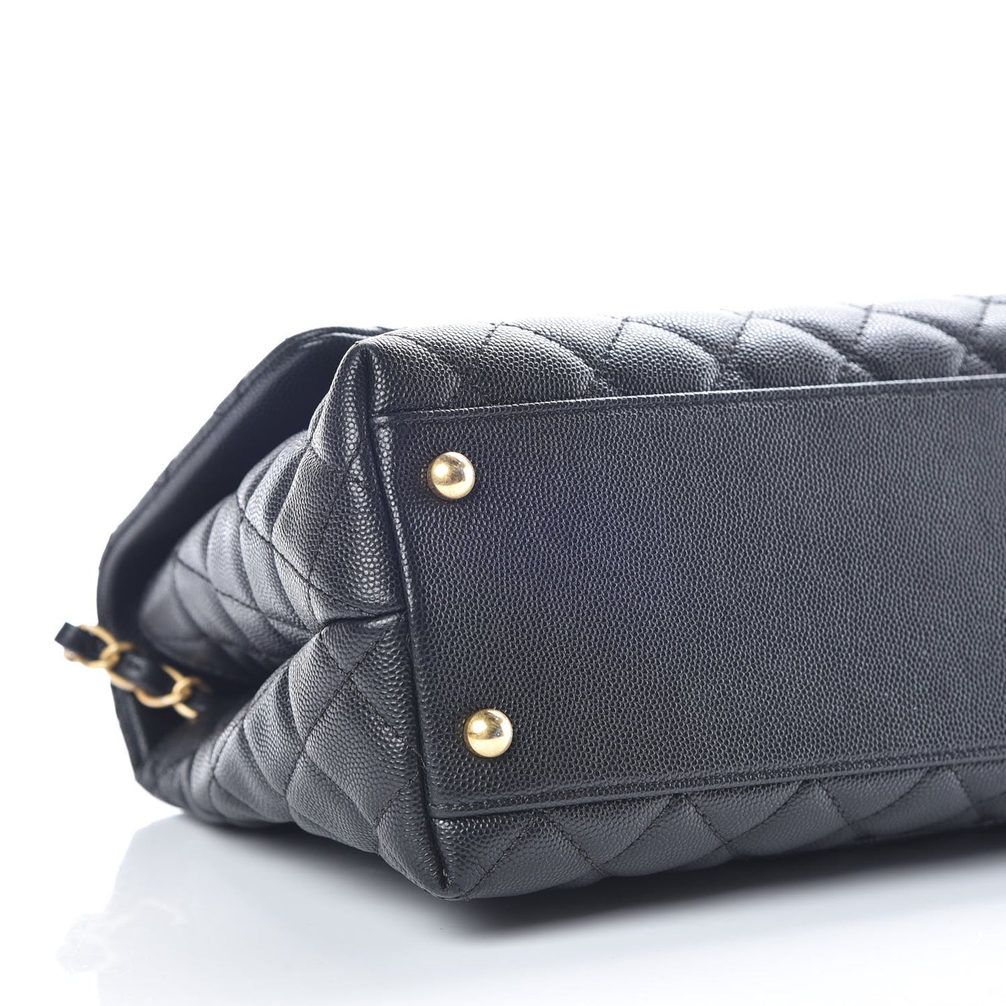 Caviar Quilted Small Coco Handle Flap Black