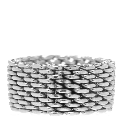 Tiffany Sterling Silver Somerset Mesh Ring 52 6 1 of 4