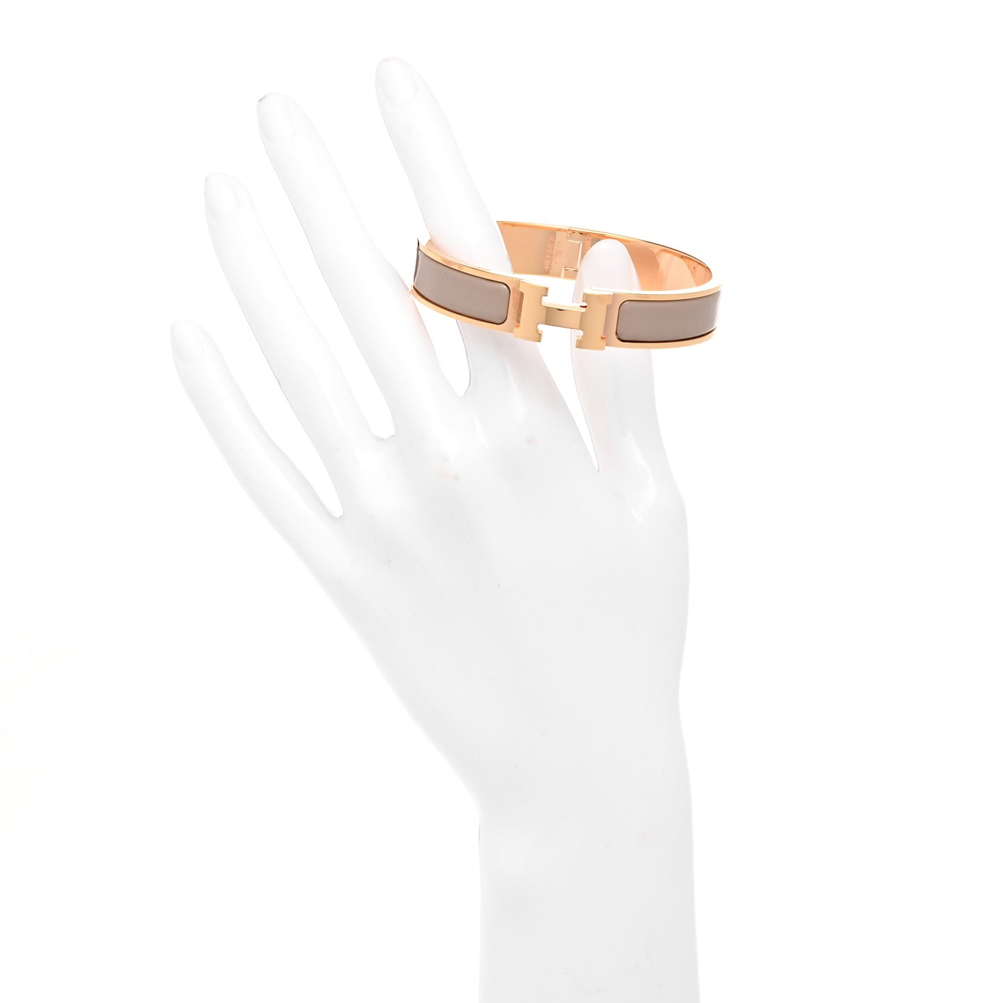 Enamel Narrow Clic Clac H Bracelet PM Marron Glace