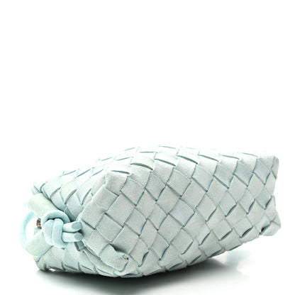 Bottega Veneta Suede Intrecciato Loop Camera Bag Teal 4 of 9