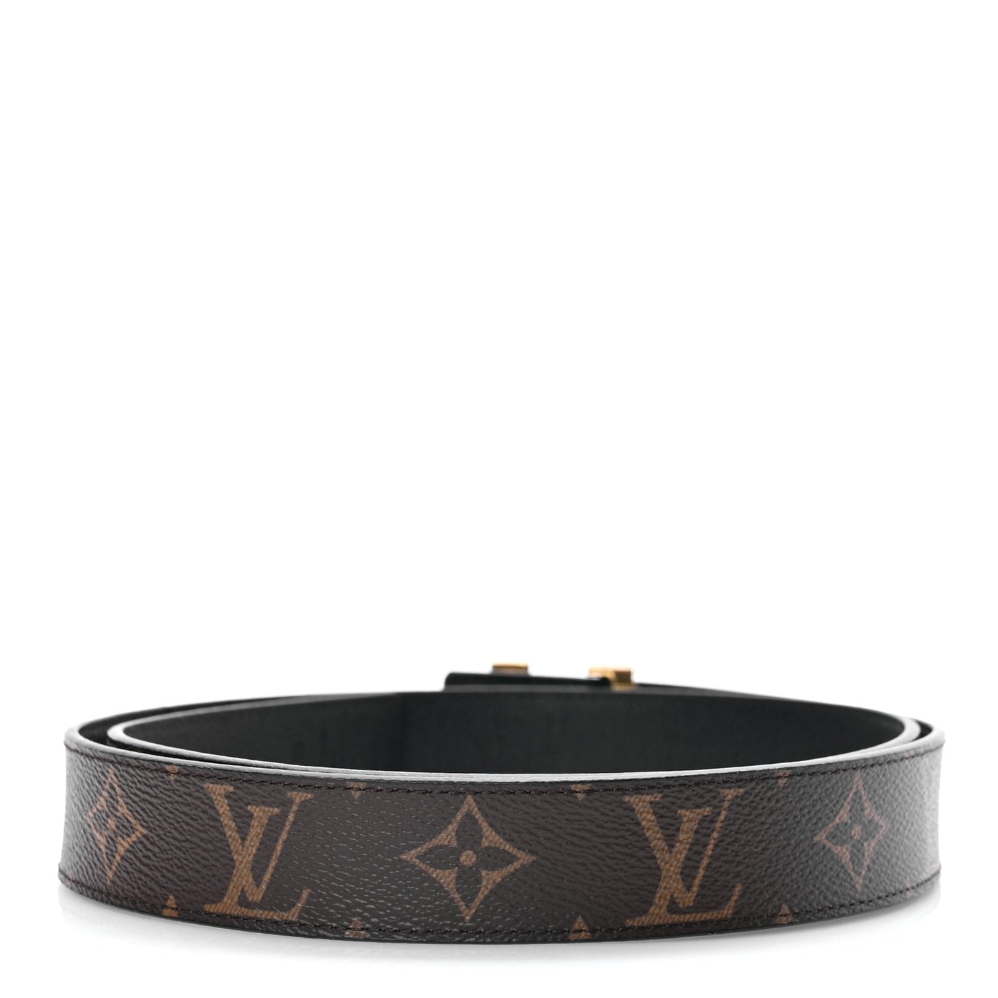 Calfskin Monogram 30mm LV Initiales Reversible Belt 90 36 Black