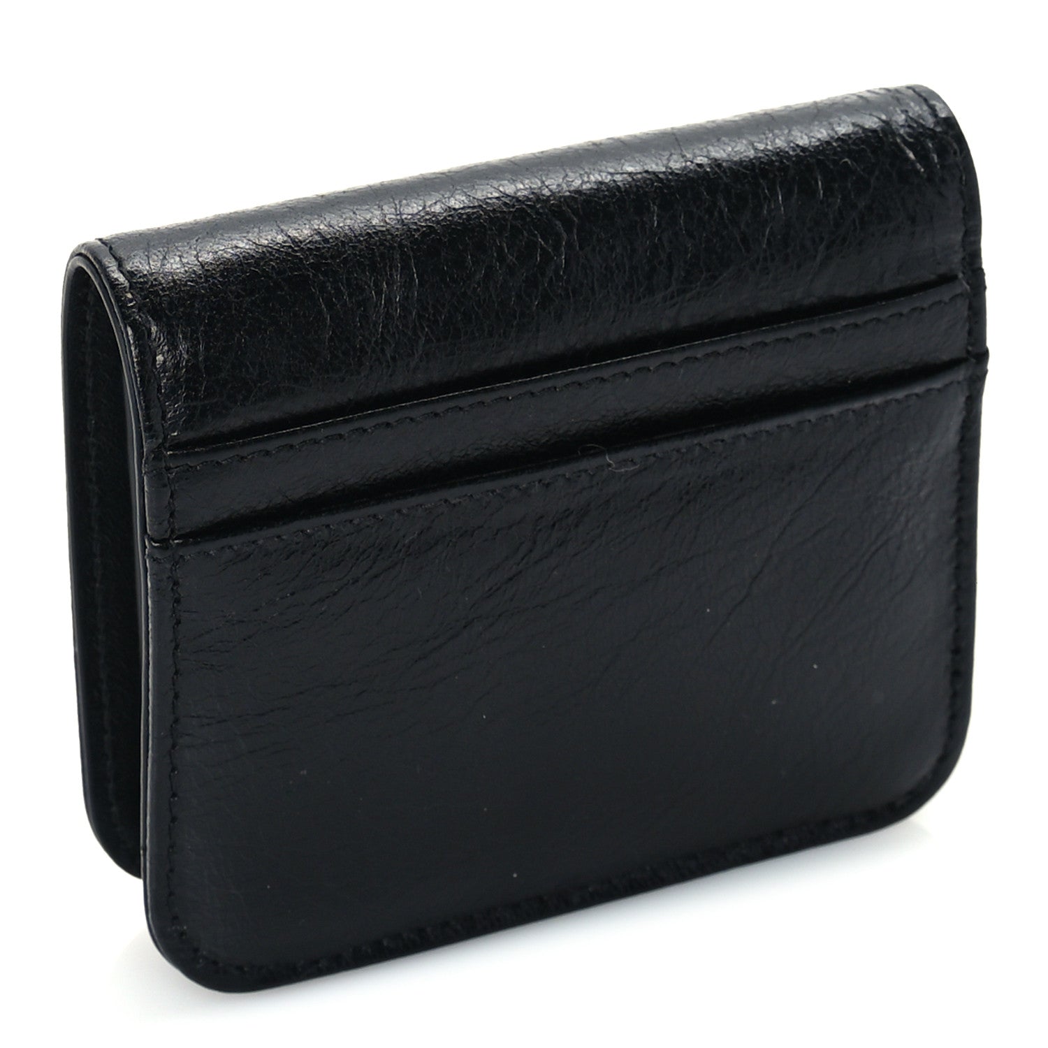 Balenciaga Arena Calfskin Monaco Logo Wallet Black 4 of 7