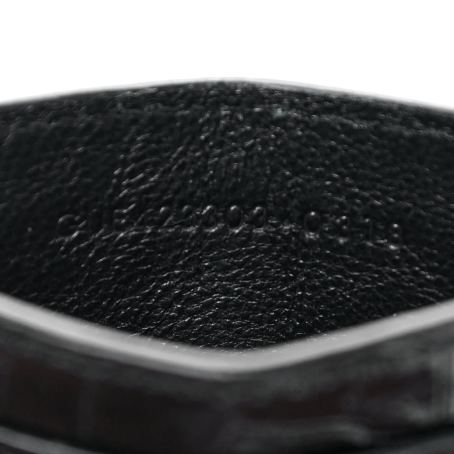 Calfskin Crocodile Embossed Monogram Credit Card Case Black