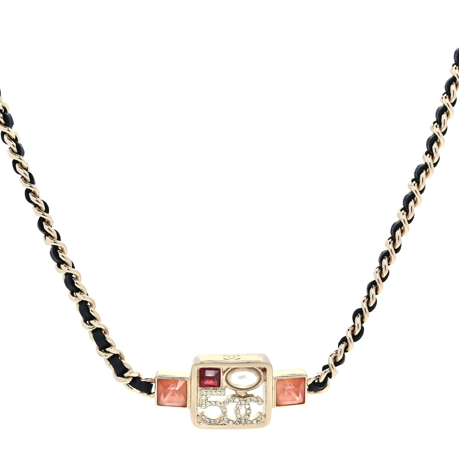 Chanel Calfskin Pearl Gripoix Chocker Necklace  Gold Multicolour 1 of 5