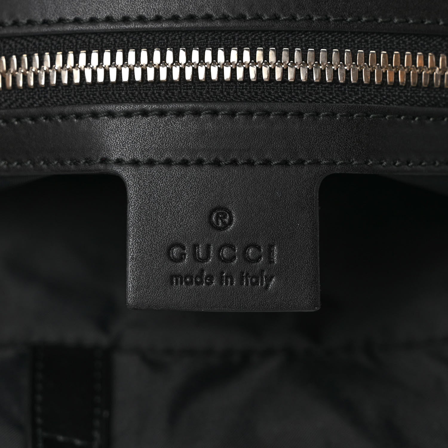 Gucci Soft GG Supreme Monogram Appia Calfskin Web Drawstring Backpack Black 7 of 9