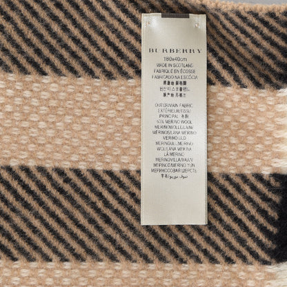 Burberry Cashmere Wool Mega Check Fringe Scarf Camel 4 of 5