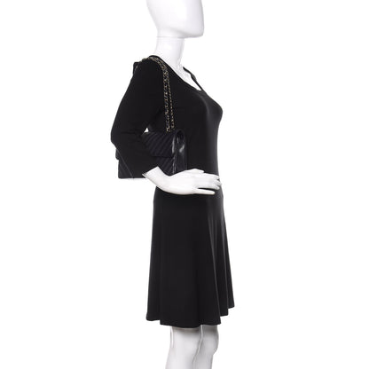 Chanel Caviar Chevron Quilted Small Double Flap Navy Blue 2 of 11