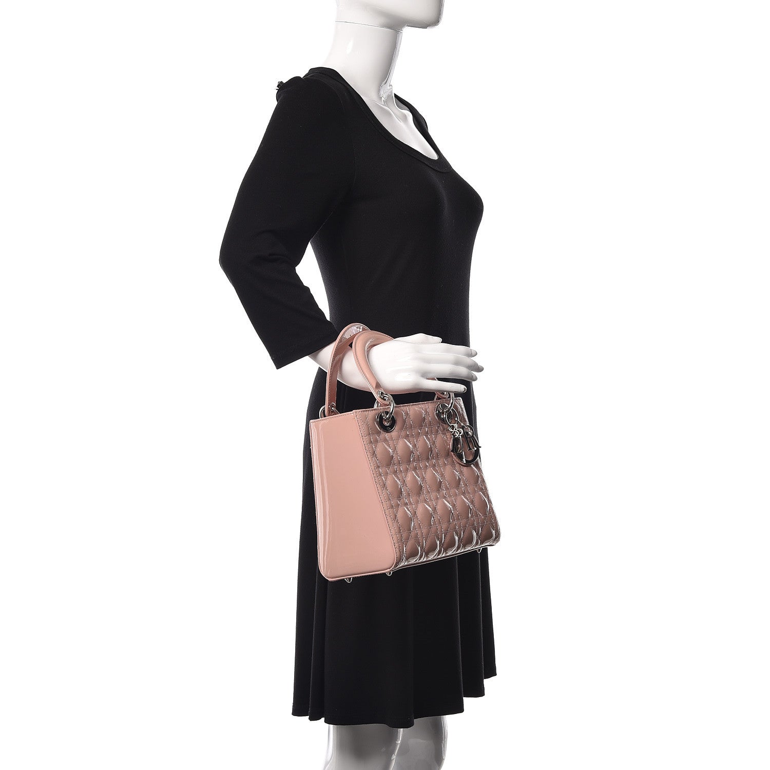 Christian Dior Patent Cannage Medium Lady Dior Light Pink 2 of 11