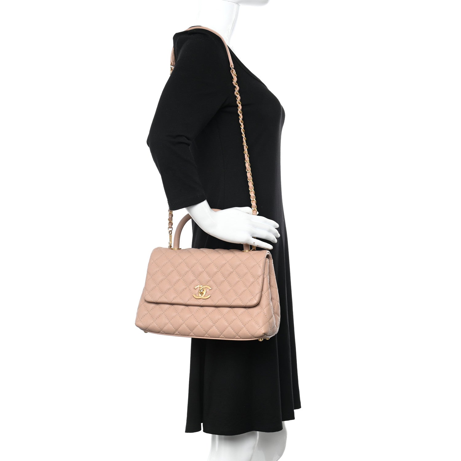 Chanel Caviar Quilted Small Coco Handle Flap Light Pink 2 of 14