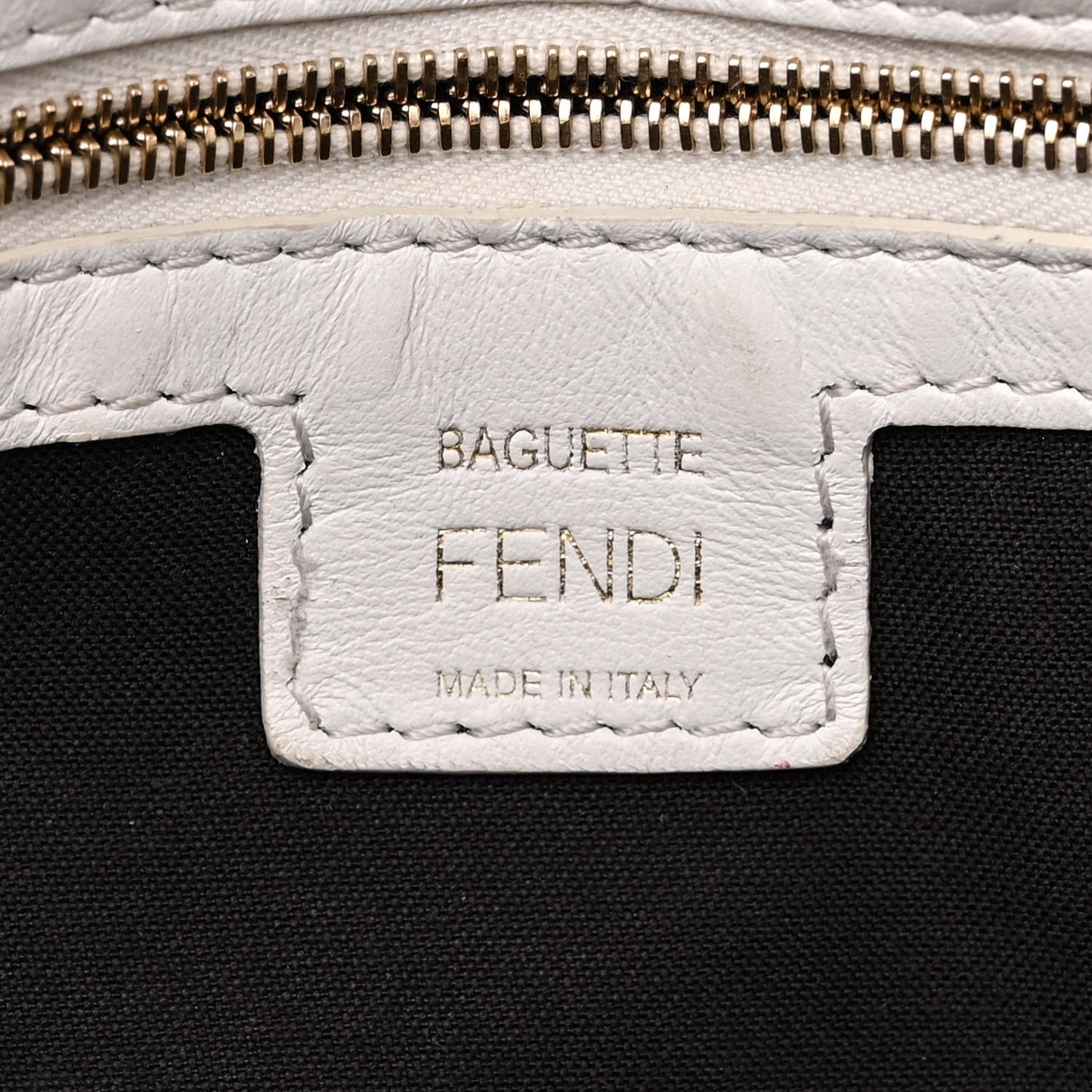 Nappa FF 1974 Embossed Baguette White