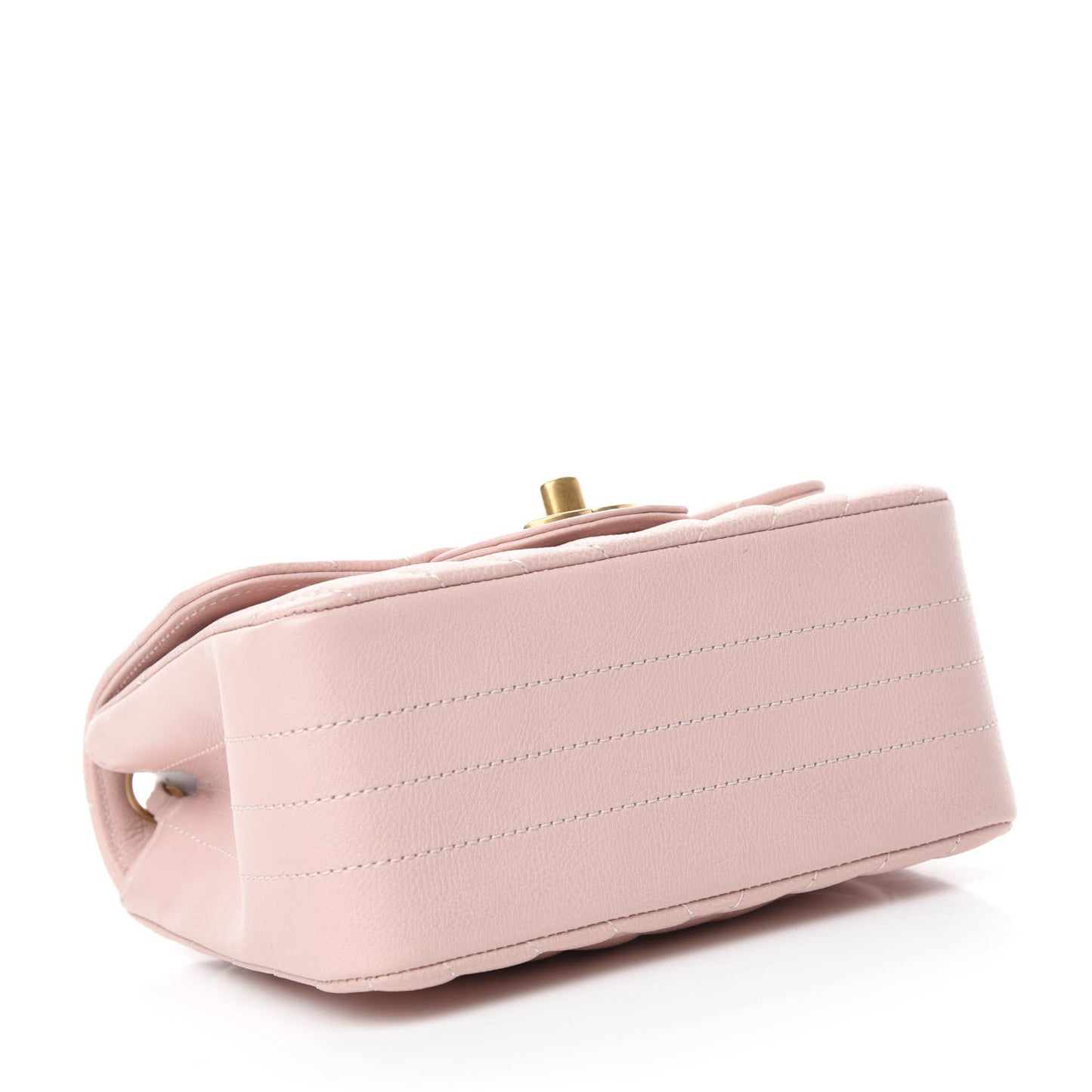 Caviar Chevron Quilted Mini Square Flap Light Pink