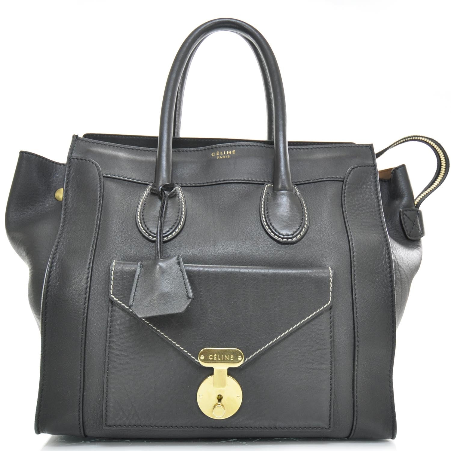 Celine Calfskin Mini Envelope Luggage Anthracite 1 of 8