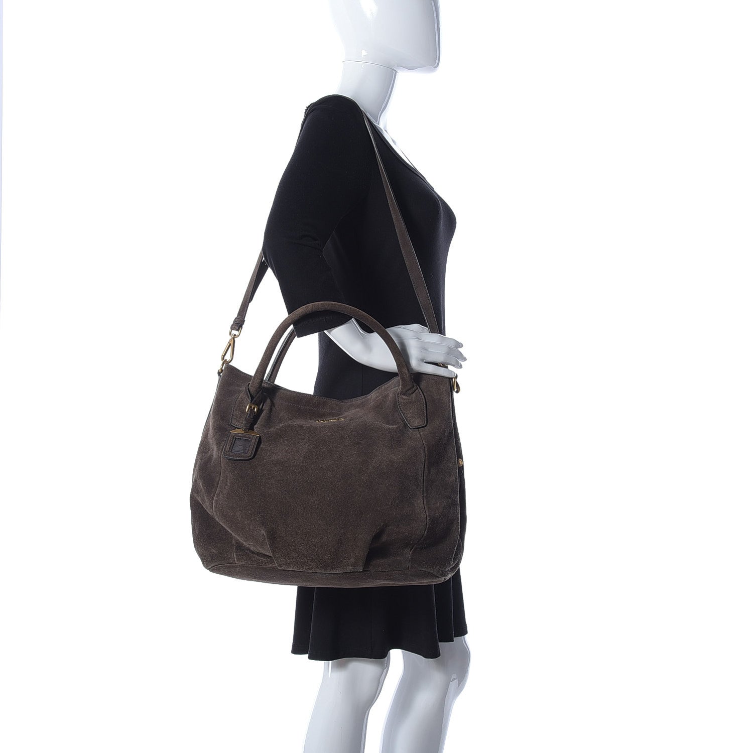 Prada Suede Scamosciato Tote Grafite 3 of 11