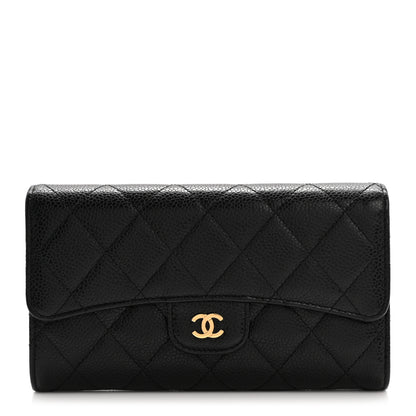 Chanel Caviar Quilted Large Flap Wallet Black 1 of 9