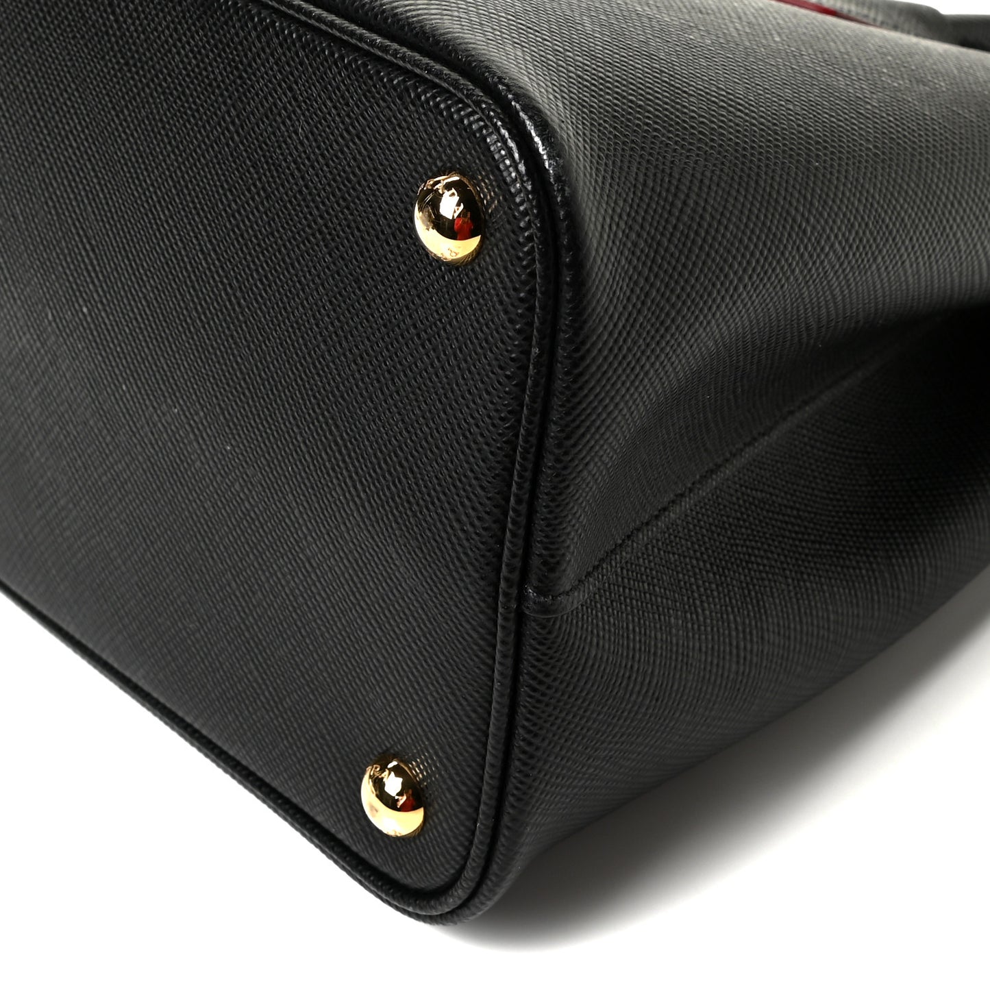 Saffiano Cuir Medium Double Bag Black Fuoco