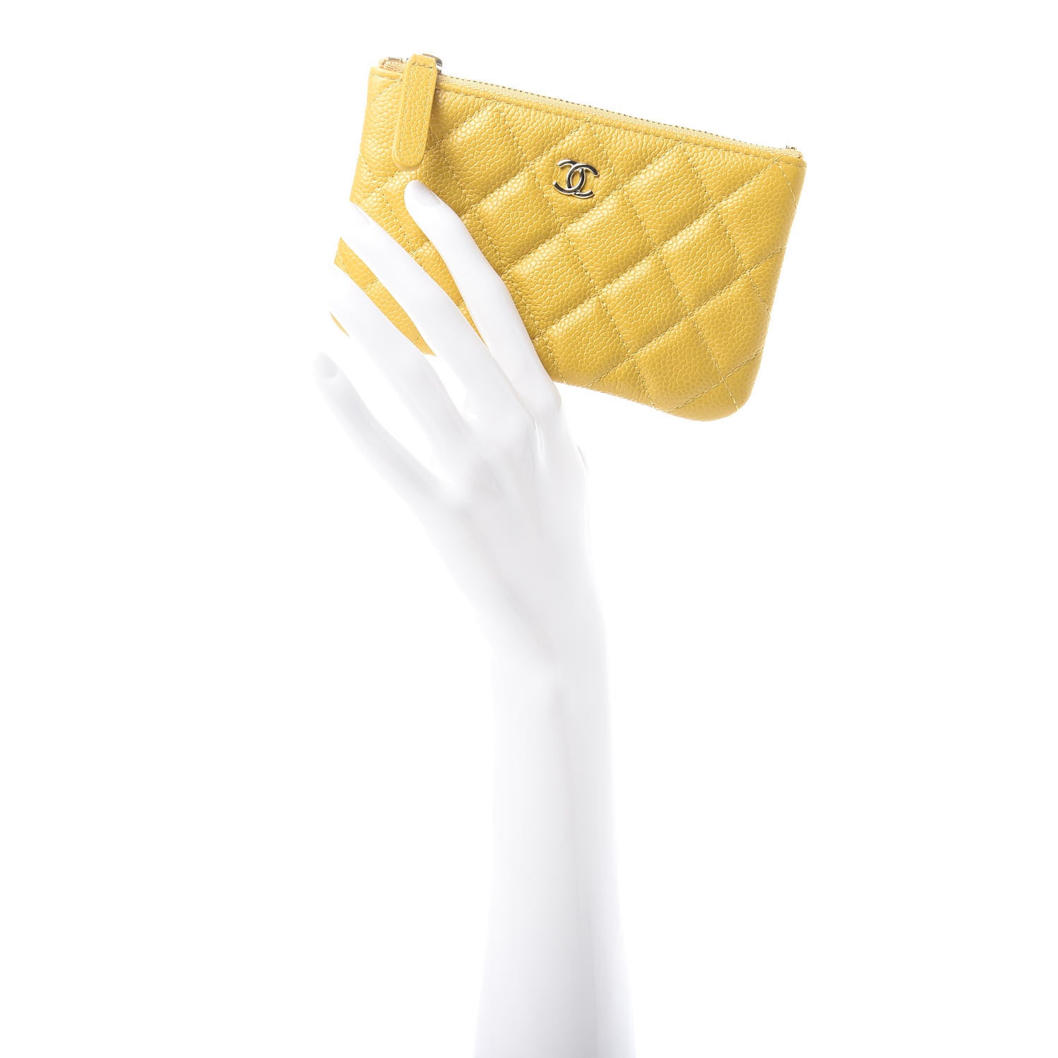 Chanel Caviar Quilted Small Cosmetic Case Yellow 2 of 8