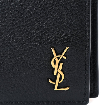 Saint Laurent Grained Calfskin Tiny Cassandre Flap Card Case  Black 5 of 7