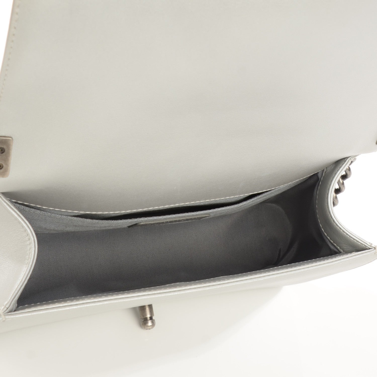 Chanel Metallic Calfskin Quilted Medium Boy Flap Silver 7 of 10