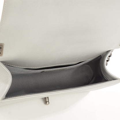 Chanel Metallic Calfskin Quilted Medium Boy Flap Silver 7 of 10