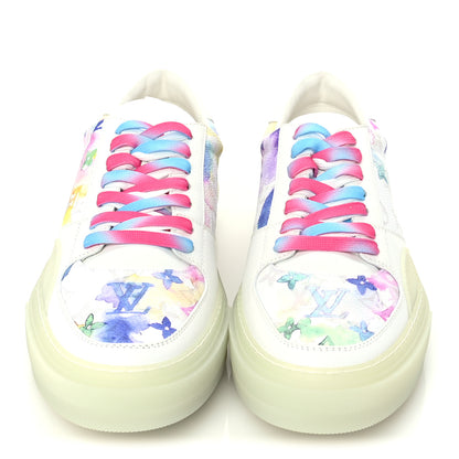 Louis Vuitton Calfskin Monogram Watercolor Mens LV Ollie Richelieu Sneakers 10 Multicolor 3 of 8