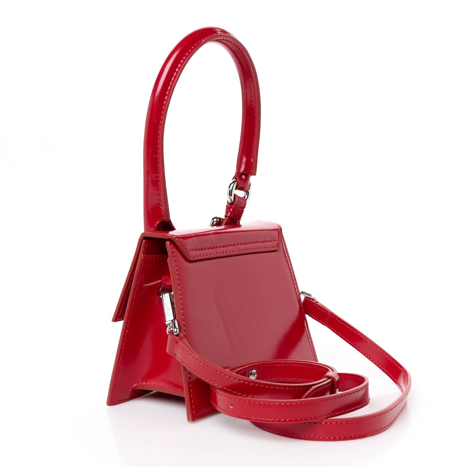 Jacquemus Glazed Calfskin Le Chiquito Boucle Moyen Red 3 of 7
