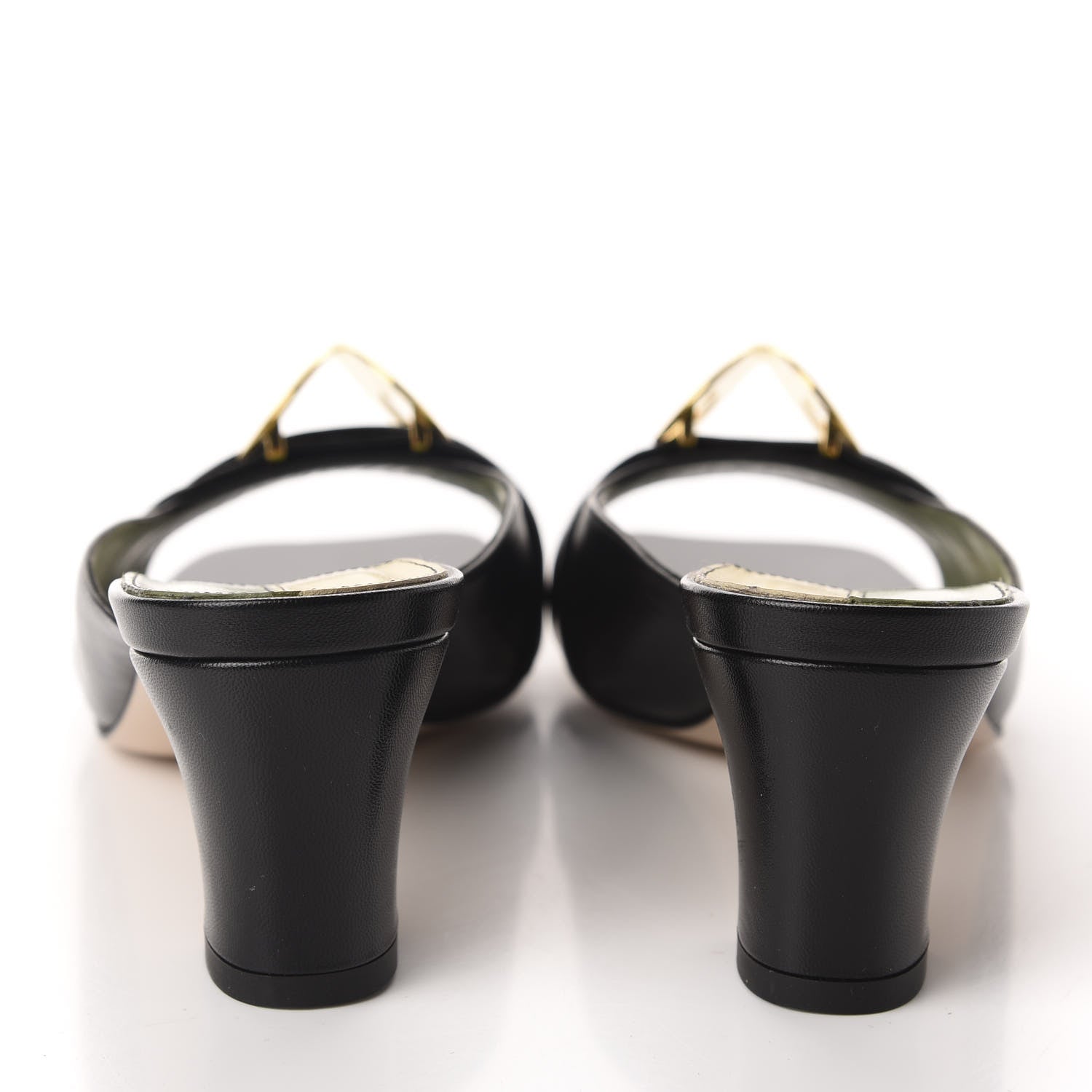 Gucci Malaga Kid Half Moon GG Square Toe Slide Sandals 36.5 Black 5 of 9