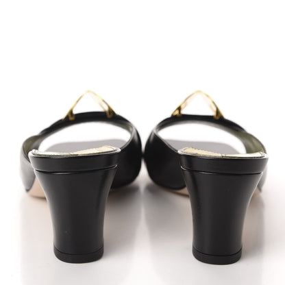 Gucci Malaga Kid Half Moon GG Square Toe Slide Sandals 36.5 Black 5 of 9