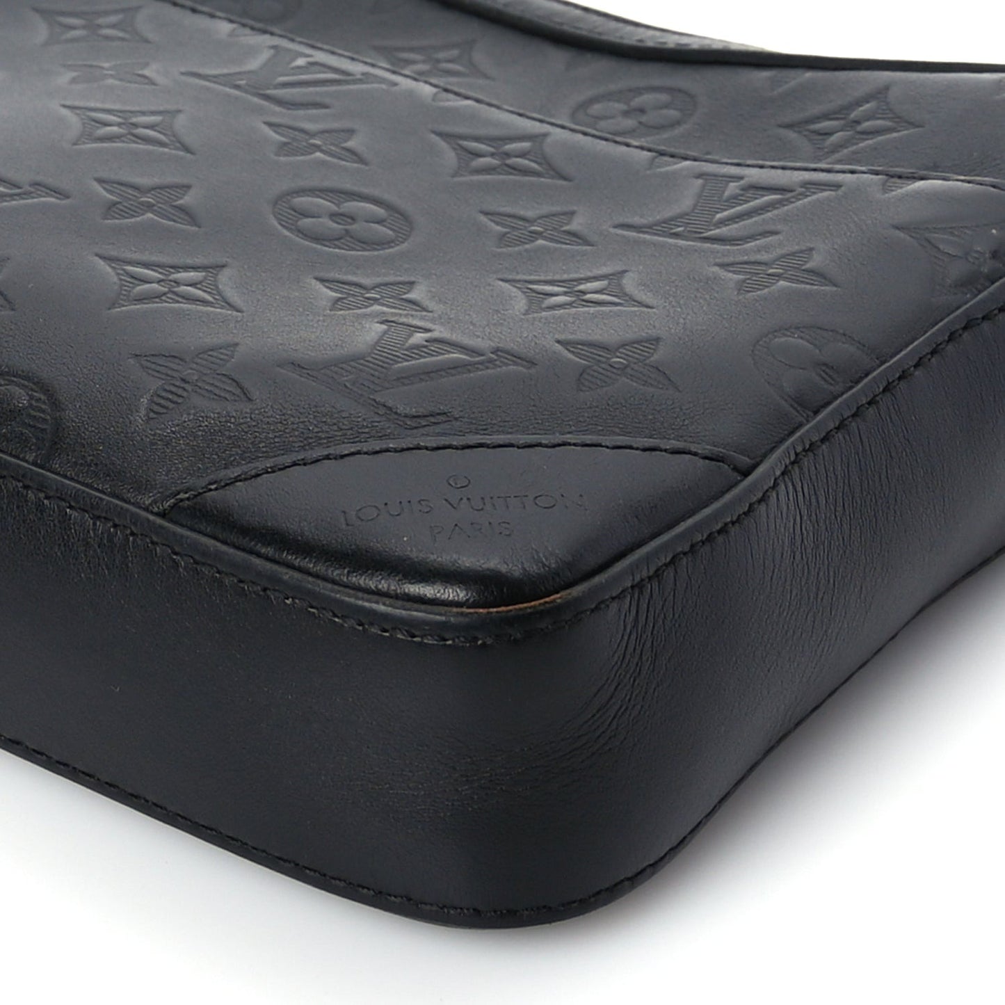 Calfskin Monogram Shadow Duo Messenger Black Black