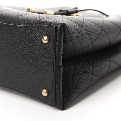 Chanel Grained Calfskin Stitched Small Drawstring Bag Black 7 of 11