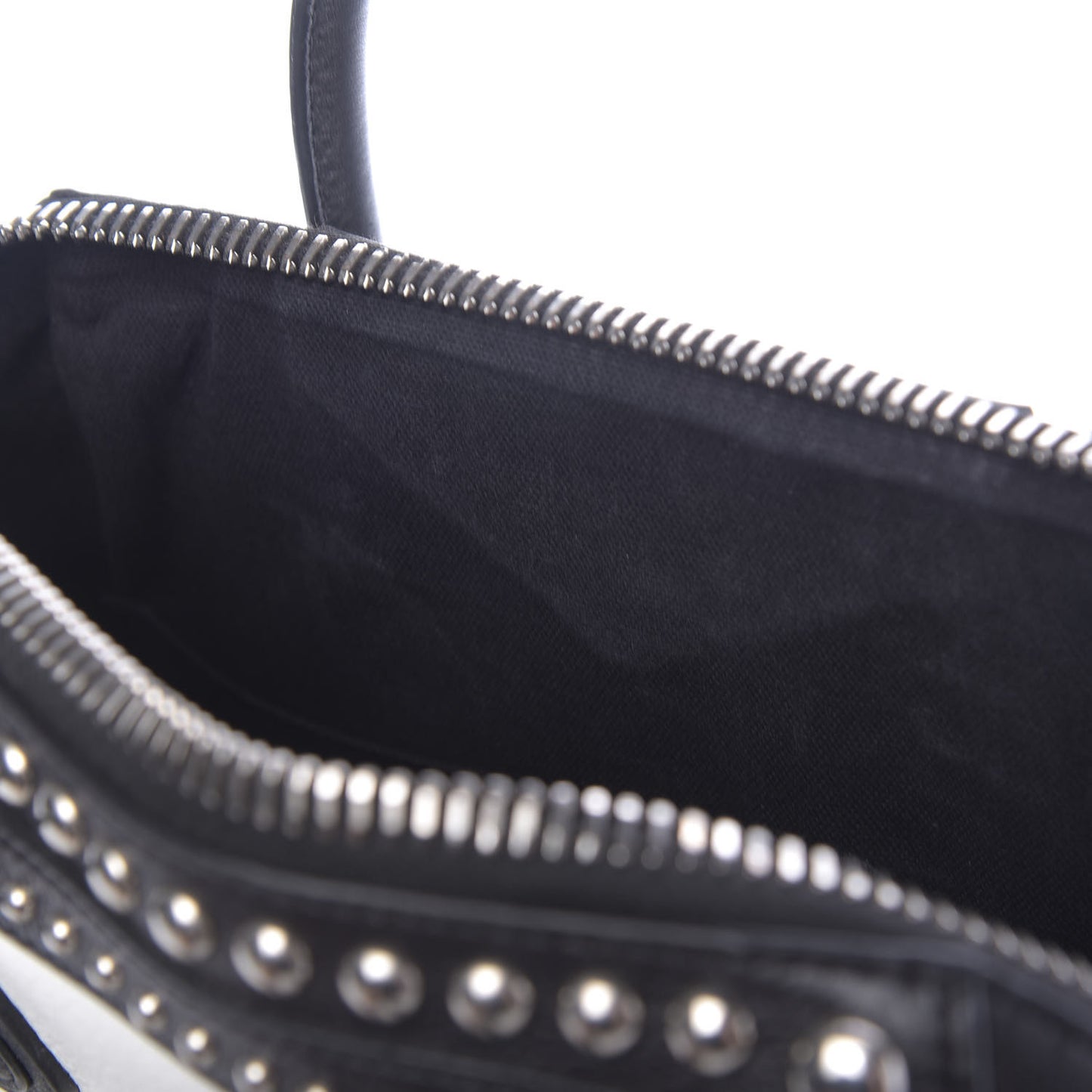 Calfskin Small Studded Bi-Color Antigona Black White