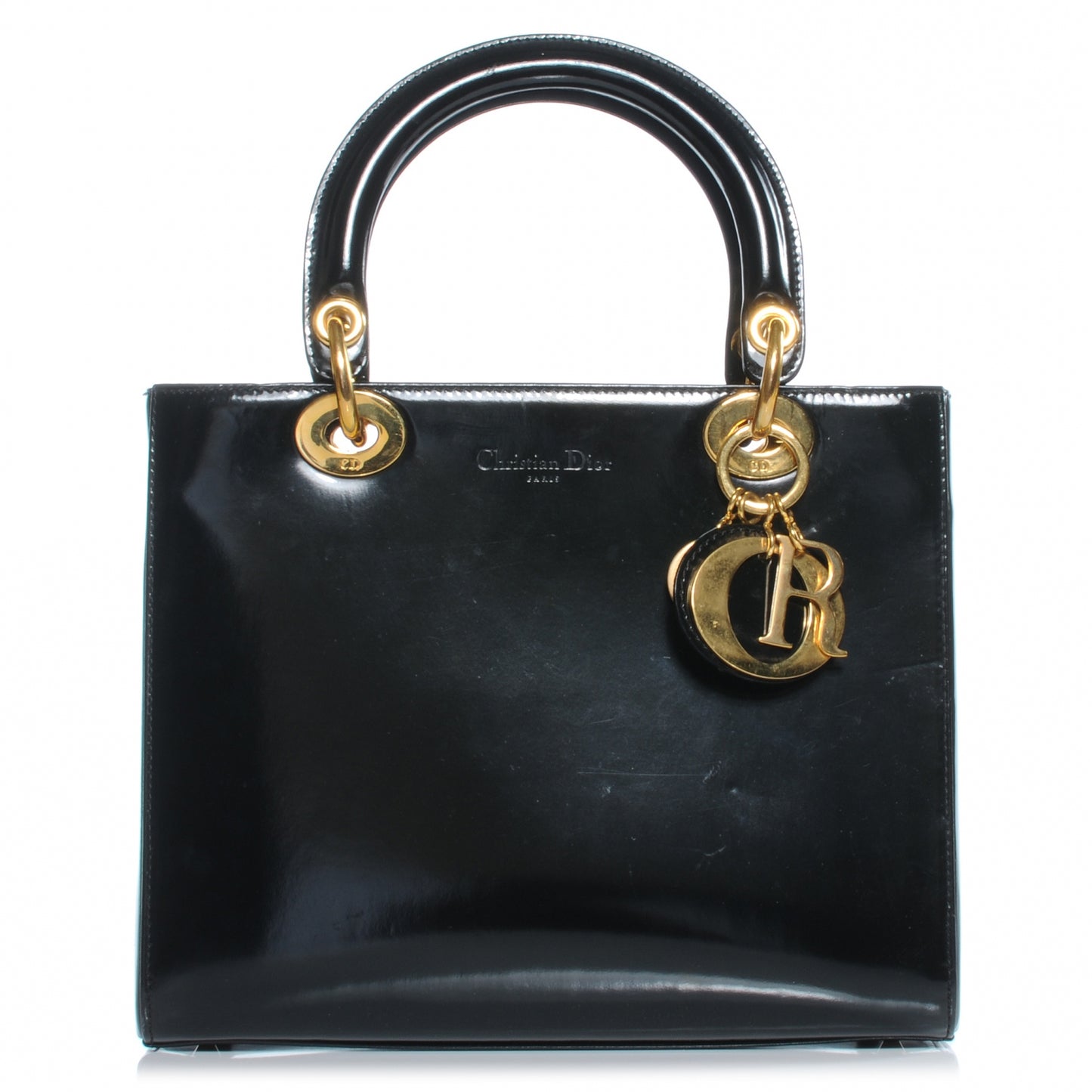 Patent Medium Lady Dior Black