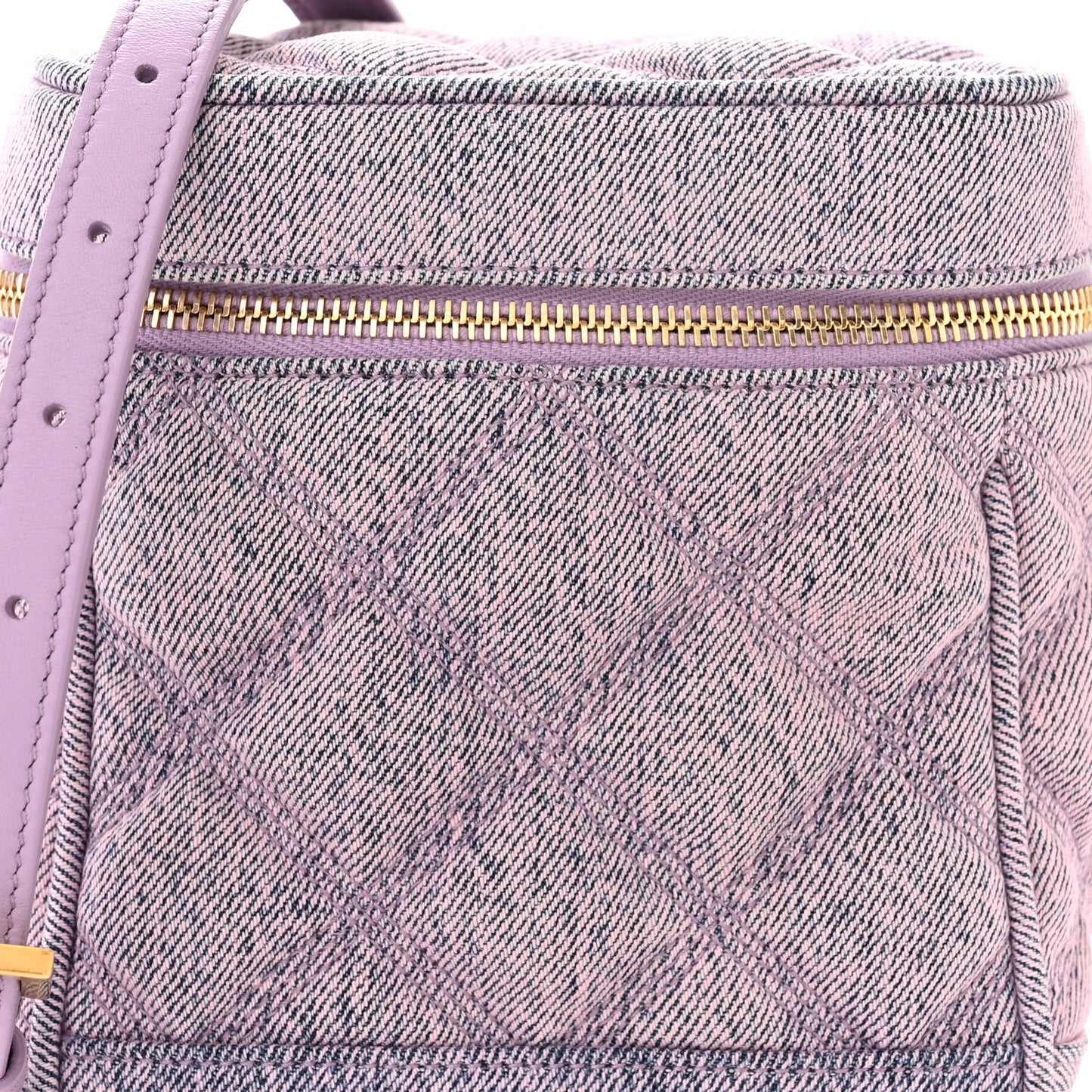 Denim Quilted 80's Vanity Bag Bleached Lilac