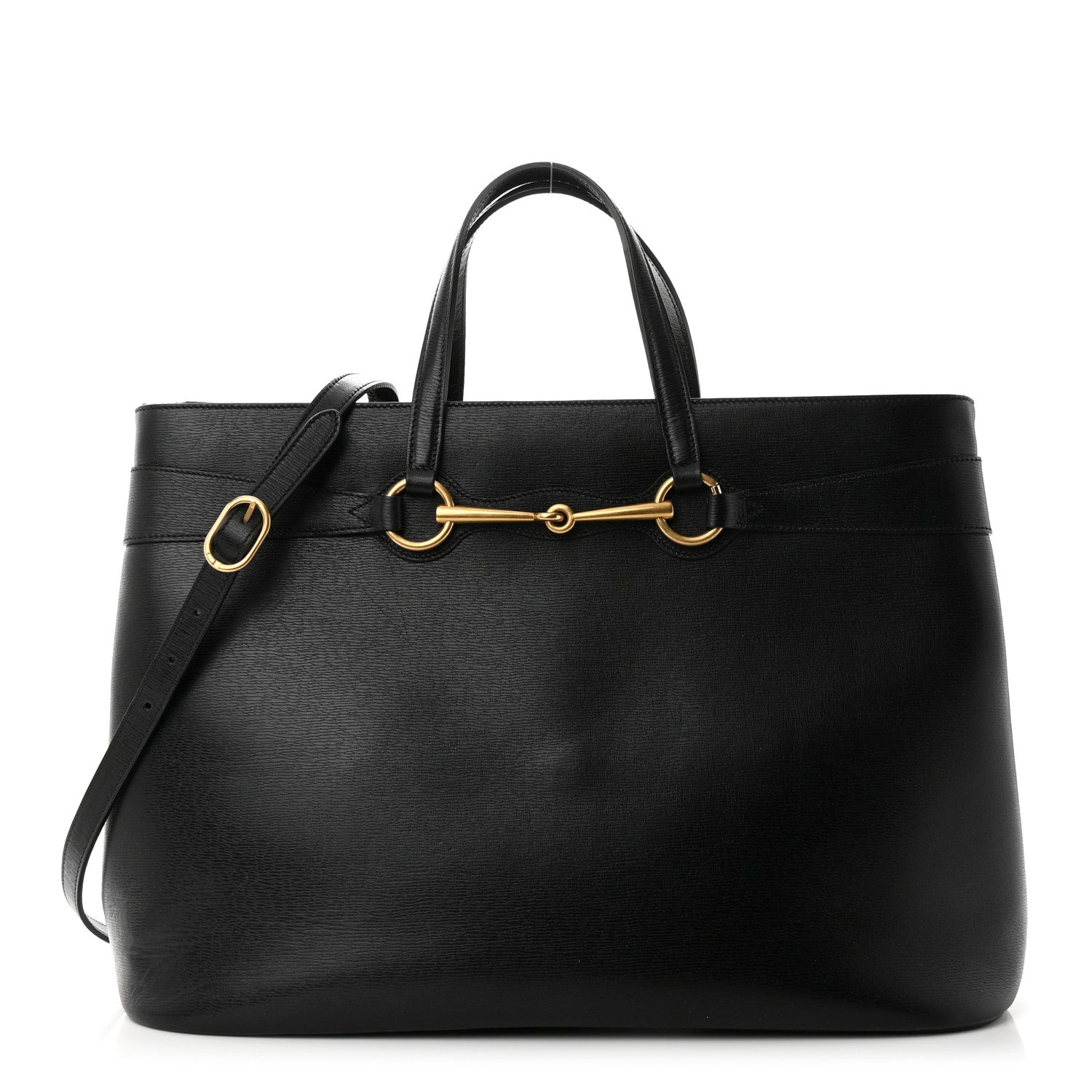 Gucci Textured Calfskin Large Bright Bit Tote Black 1 of 10