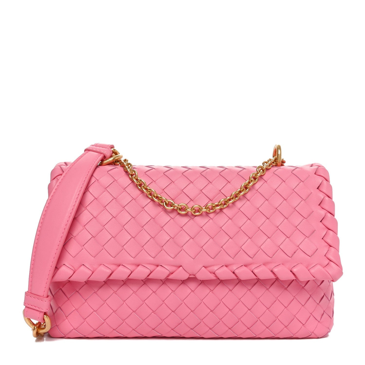 Bottega Veneta Nappa Intrecciato Small Olimpia Shoulder Bag Antique Pink 1 of 7