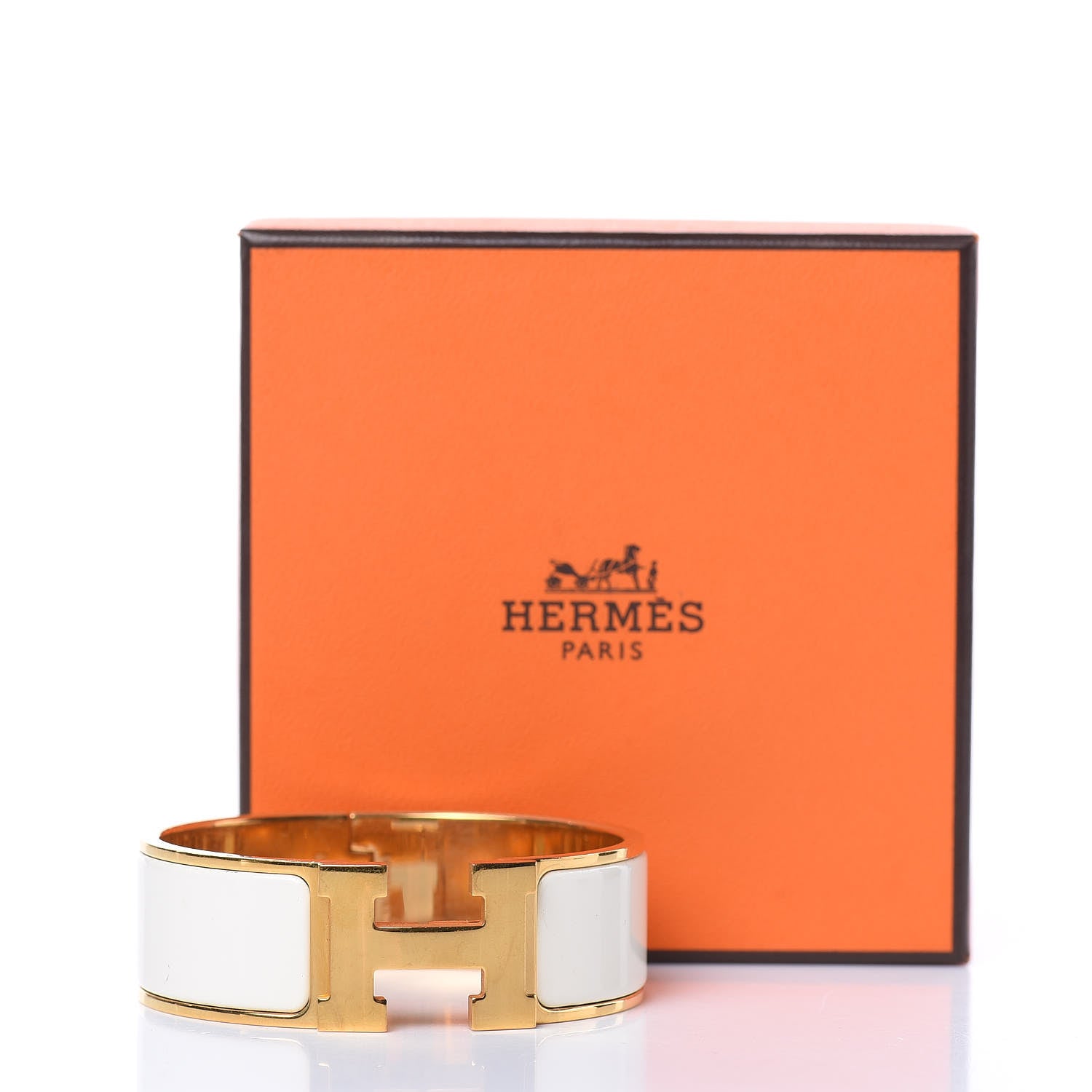 Hermes Enamel Wide Clic Clac H Bracelet PM Craie 9 of 9